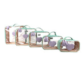 Kit Necessaire Crystal com 5 Coração em Couro Personalizada